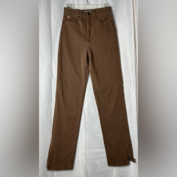 Motel Rocks XS Straight Leg Jeans Rich Brown - Picture 4 of 7